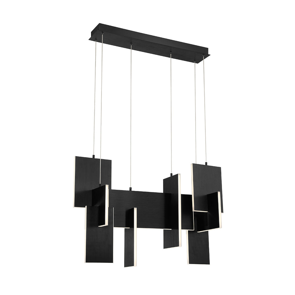 Eurofase Coburg 33" LED Chandelier, Anodized Black, front view