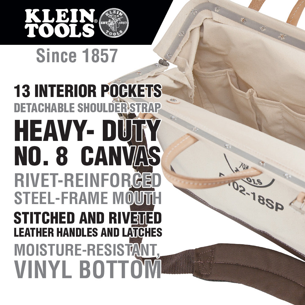 Deluxe Canvas Tool Bag, 18-Inch