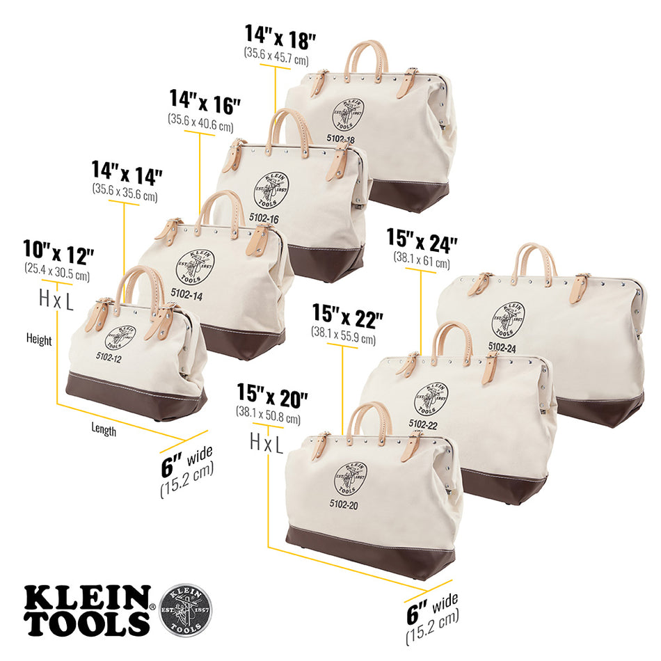 Klein Tools 5102-20 Tool Bag, No. 8 Canvas, 20-Inch - additional view