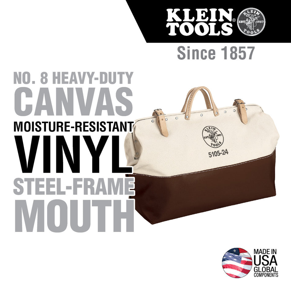 High-Bottom Canvas Tool Bag, 24-Inch