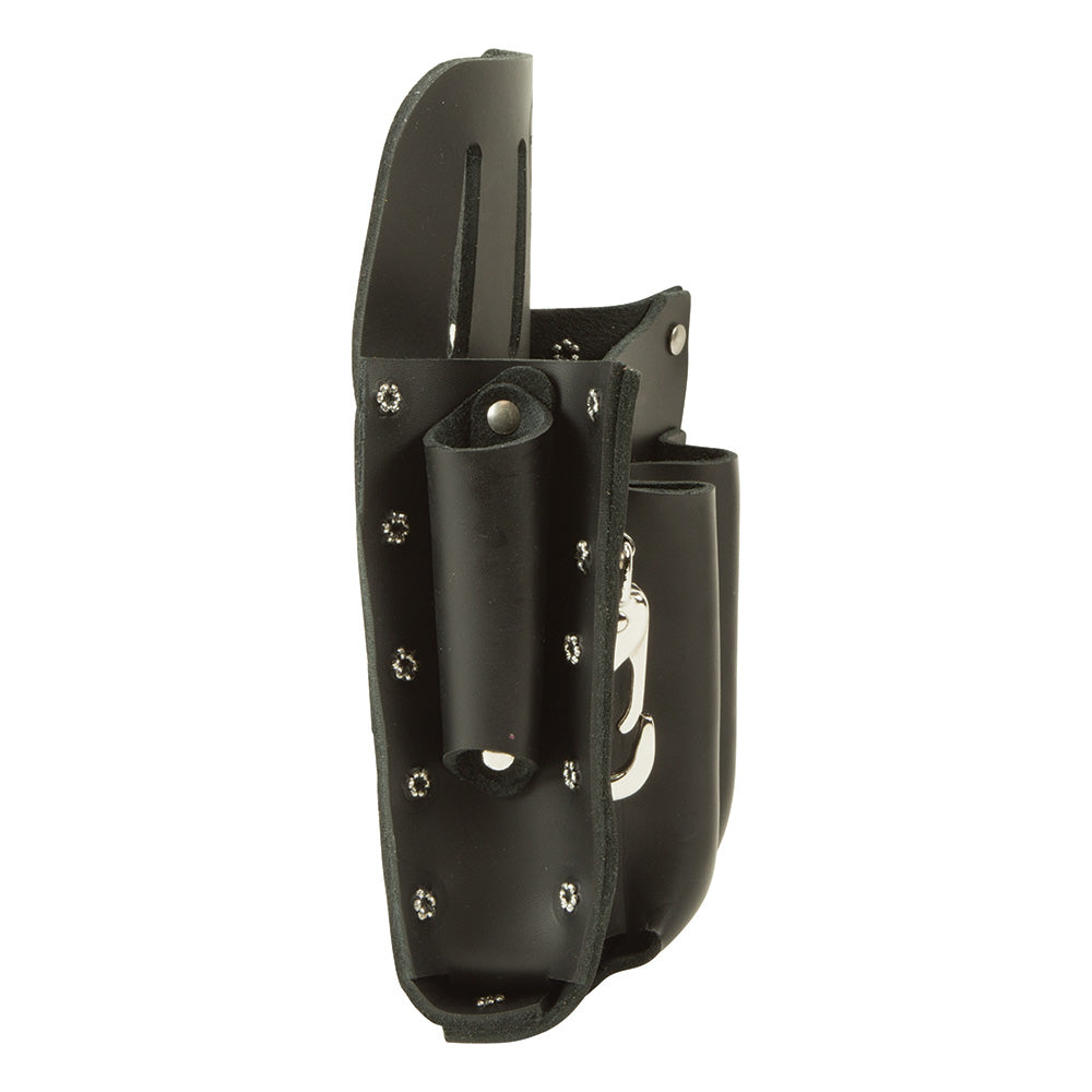 Leather Tool Pouch with Knife Snap, 5-Pocket