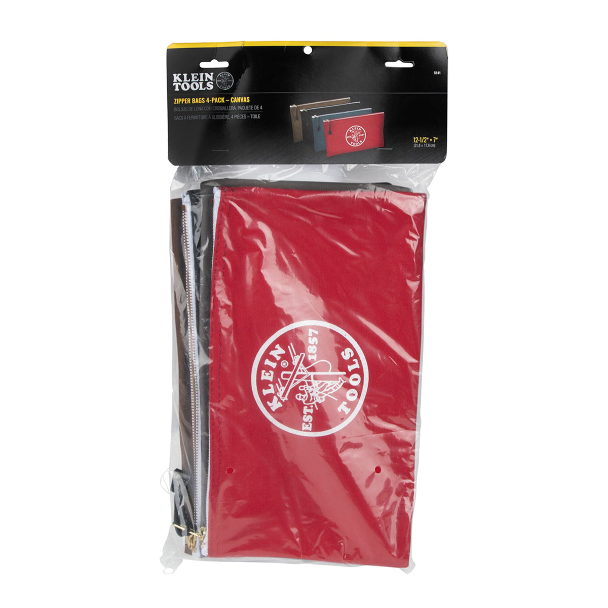 Canvas Bag 4 Pk Brown/Black/Gray/Red