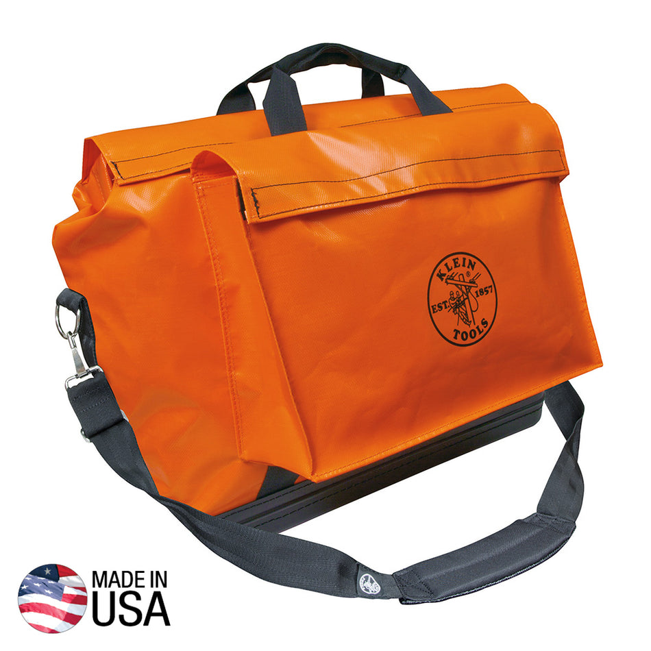 Klein Tools 5181ORA Vinyl Equipment Bag, Orange, Large - detail view