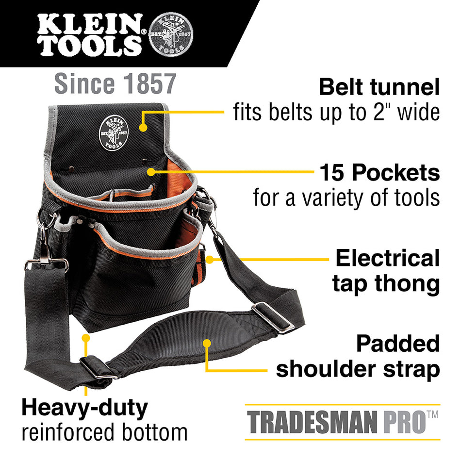 Klein Tools 5243 Tradesman Pro™ 15-Pocket Tool Pouch - feature detail