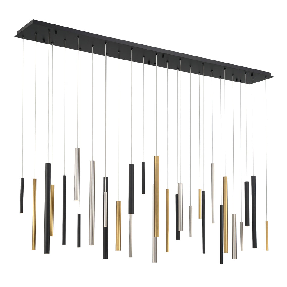 Eurofase Santana 72" 30-Light LED Chandelier, Mix, front view
