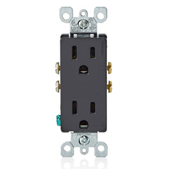 5325-E 15 Amp Decora Duplex Outlet/Receptacle, Grounding, Black