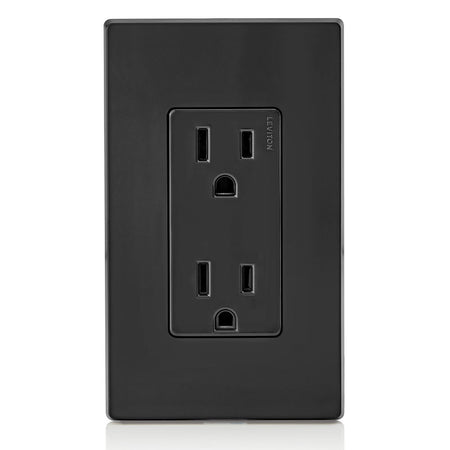 5325-E 15 Amp Decora Duplex Outlet/Receptacle, Grounding, Black