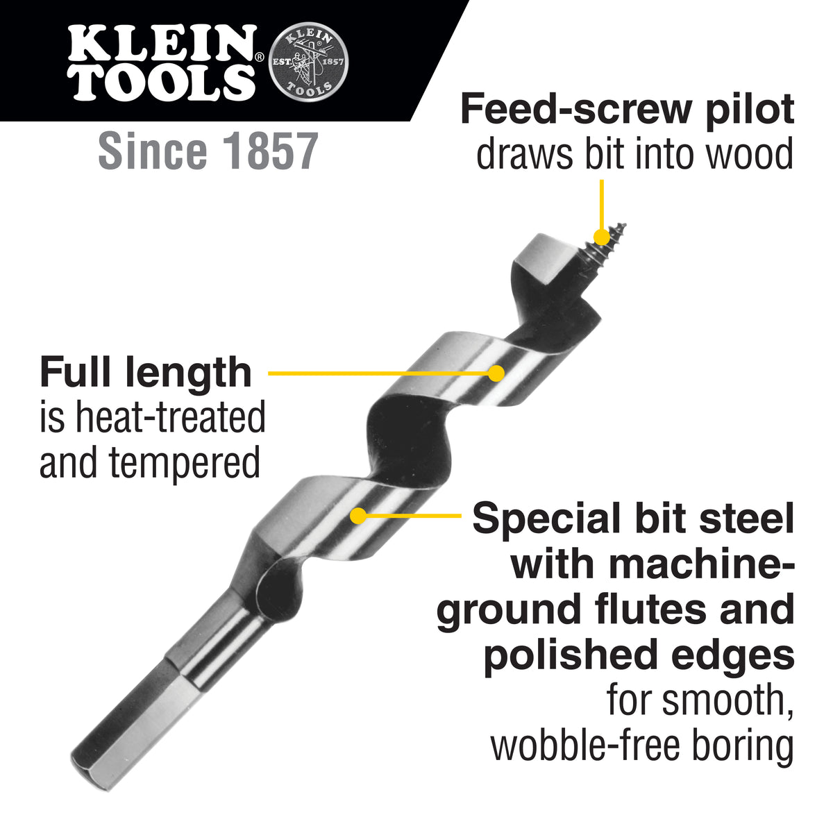 Steel Ship Auger Bit, Screw Point, 1 x 4-Inch