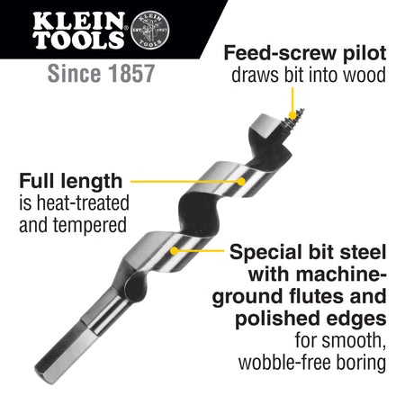 Steel Ship Auger Bit, Screw Point, 1 x 4-Inch