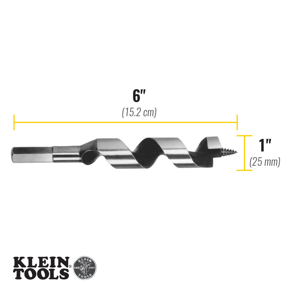 Klein Tools 53406 Steel Ship Auger Bit, Screw Point, 1 x 4-Inch - additional view