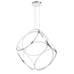 Eurofase Glenview 34" 6-Light LED Chandelier, Chrome, front view