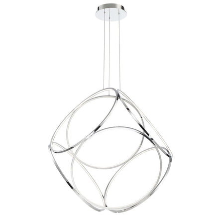 Eurofase Glenview 34" 6-Light LED Chandelier, Chrome, front view