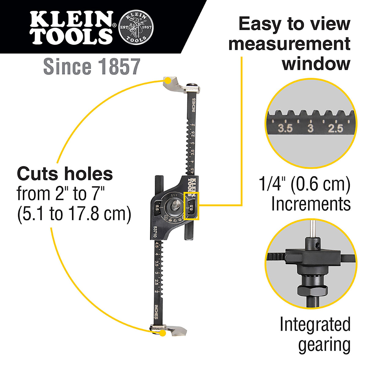 53710 Adjustable Hole Saw with Auto-Set Arms