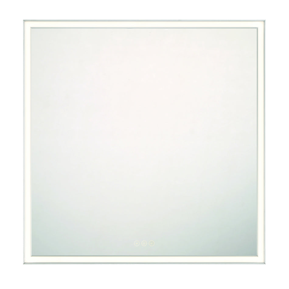 Eurofase Nixon 32" x 32" LED Mirror, Anodized Silver, front view