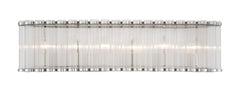 Eurofase Glasbury 32" 6-Light Vanity, Polished Nickel with Ribbed Glass, front view