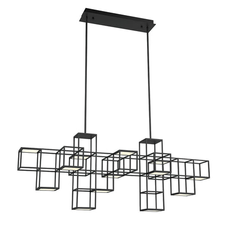 Eurofase Ferro 55" 13-Light LED Chandelier, Matte Black, front view