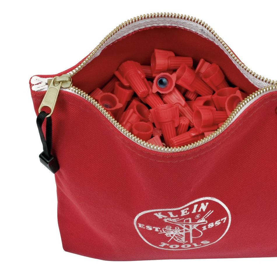 Canvas Zipper Bag- Consumables, Red