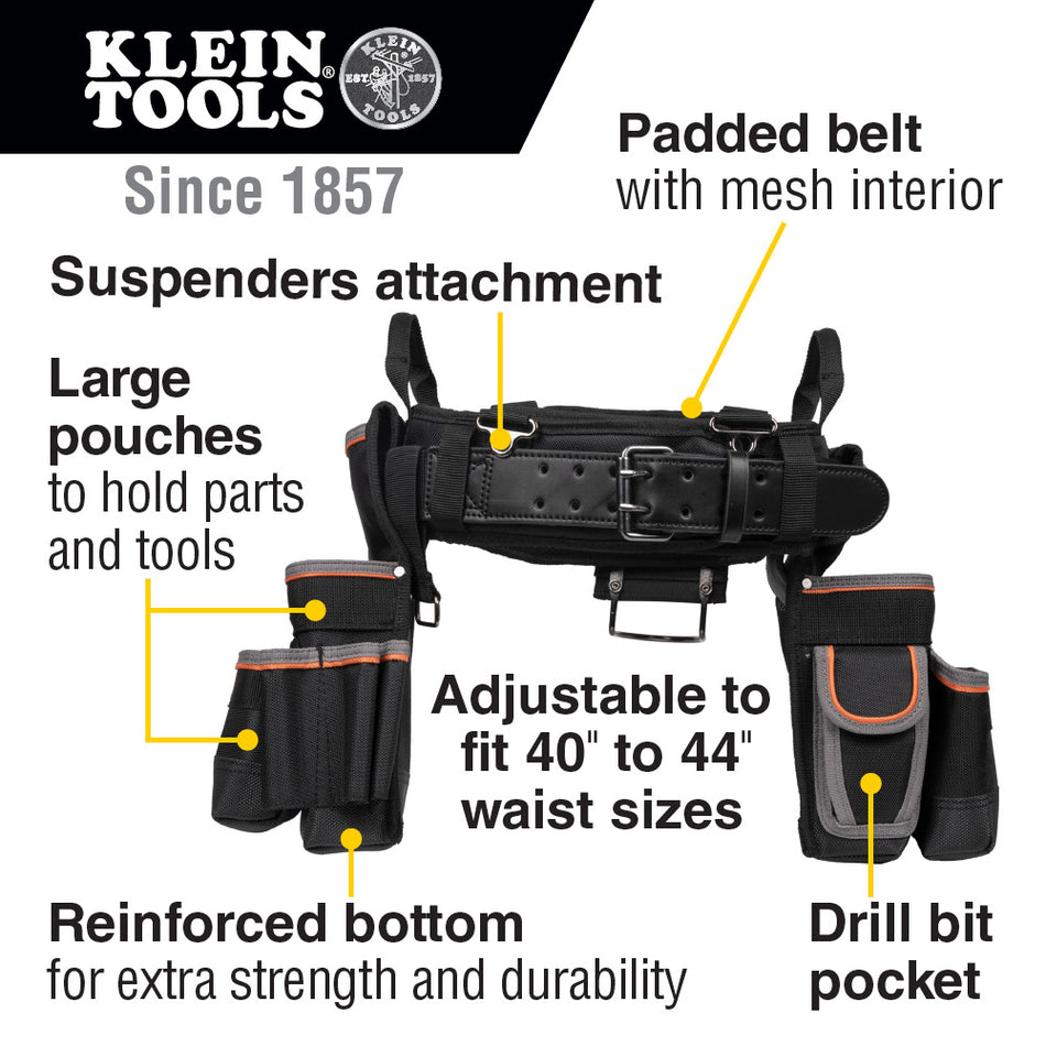 Klein Tools 55429 Tradesman Pro™ Electricians Tool Belt, XL - additional view