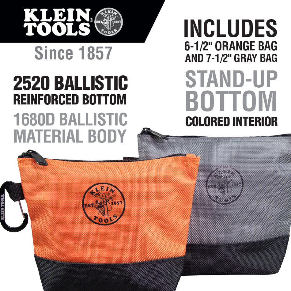 Klein Tools 55470 Stand-Up Zipper Bags, 2 Pk - feature detail