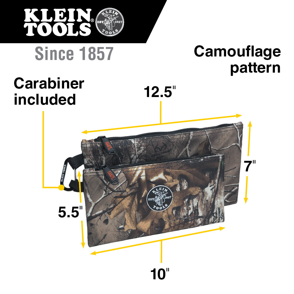 Camo Zipper Bags, 2-pack