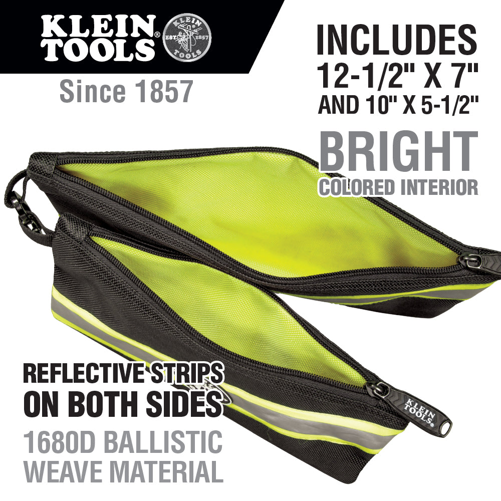 High Visibility Zipper Bags, 2-Pack