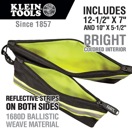 High Visibility Zipper Bags, 2-Pack