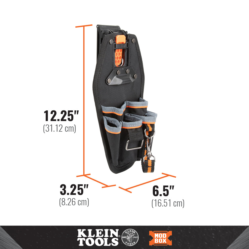 A photo of a Tool Holders; Tradesman Pro Organizers, by 55830MB MODbox™ 6 Pocket Tool Pouch - Klein Tools eCommerce - Maple Electric Supply 