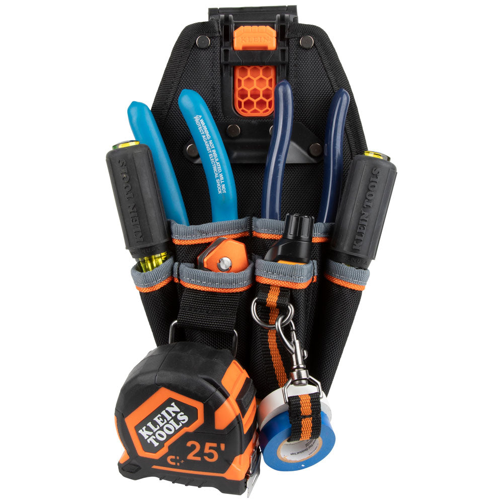 A photo of a Tool Holders; Tradesman Pro Organizers, by 55830MB MODbox™ 6 Pocket Tool Pouch - Klein Tools eCommerce - Maple Electric Supply 
