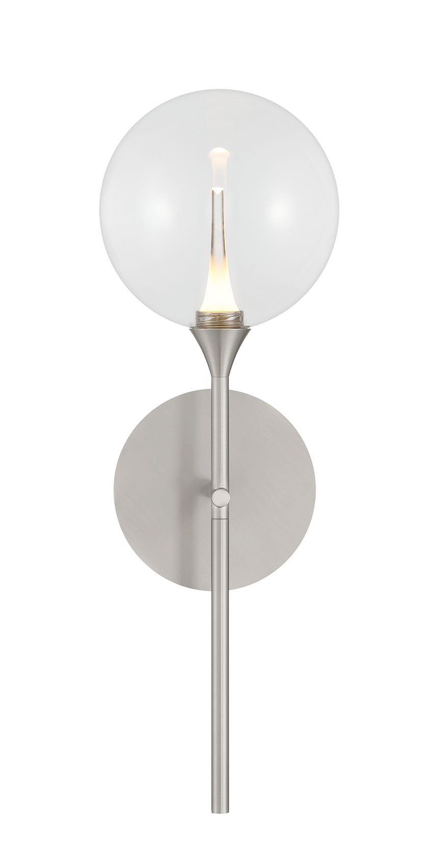 Eurofase Iissa 19" LED Wall Sconce, Satin Nickel with Clear Glass, front view