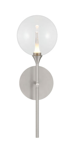 Eurofase Iissa 19" LED Wall Sconce, Satin Nickel with Clear Glass, front view