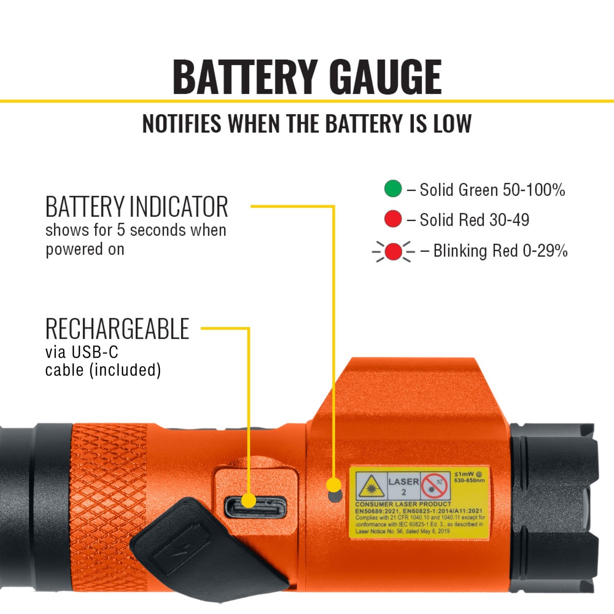 56040 Klein Tools 56040 Rechargeable Focus Flashlight with laser