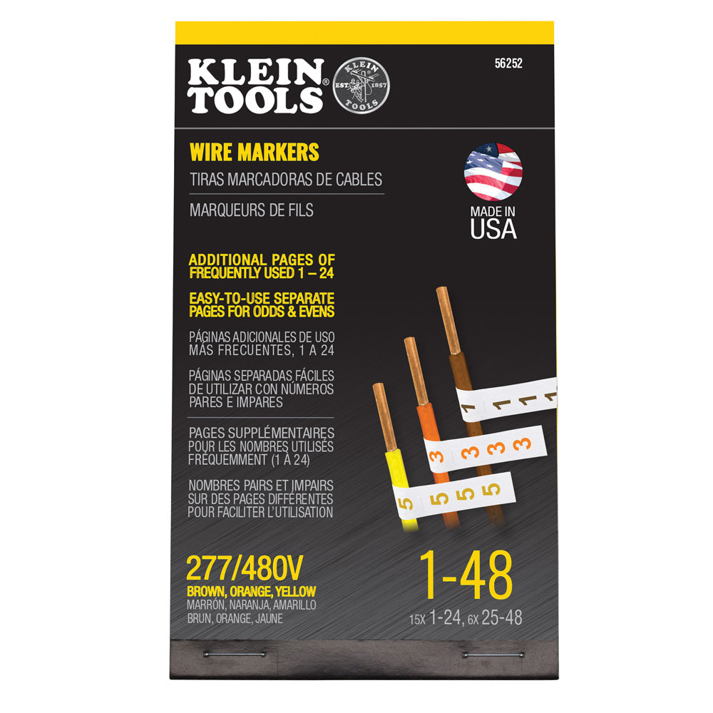 Wire Marker Book 277/480V 3 Phase 1-48