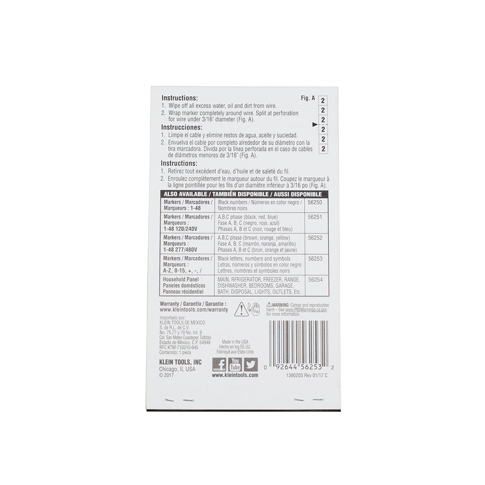 Wire Marker Book-Black Letters, Numbers and Symbols