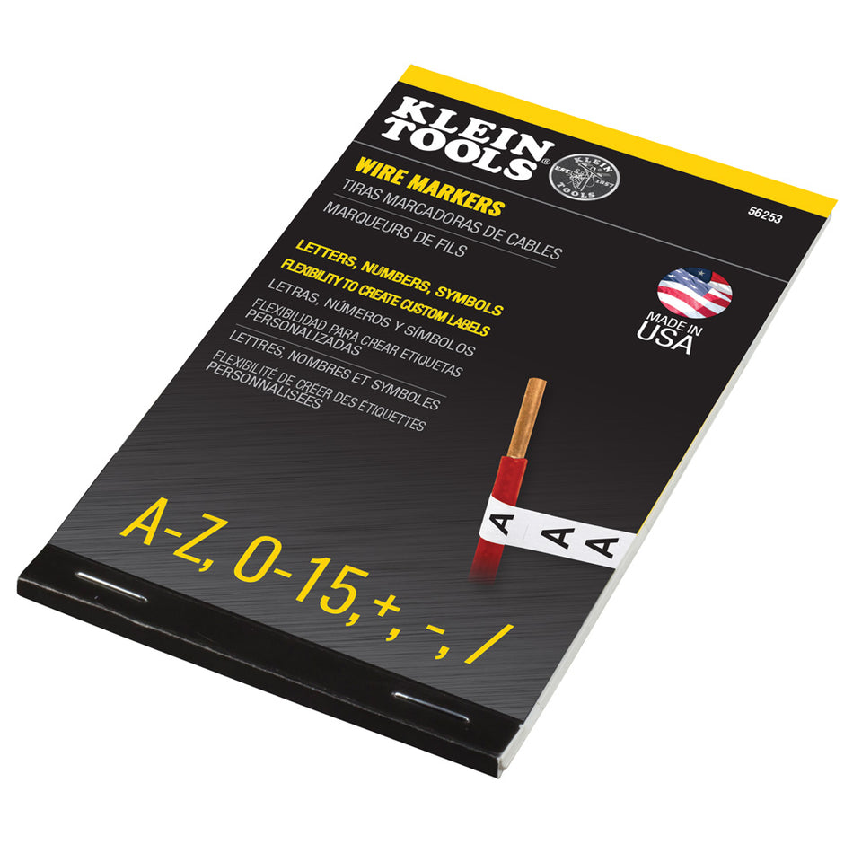 Klein Tools 56253 Wire Marker Book-Black Letters, Numbers and Symbols - additional view