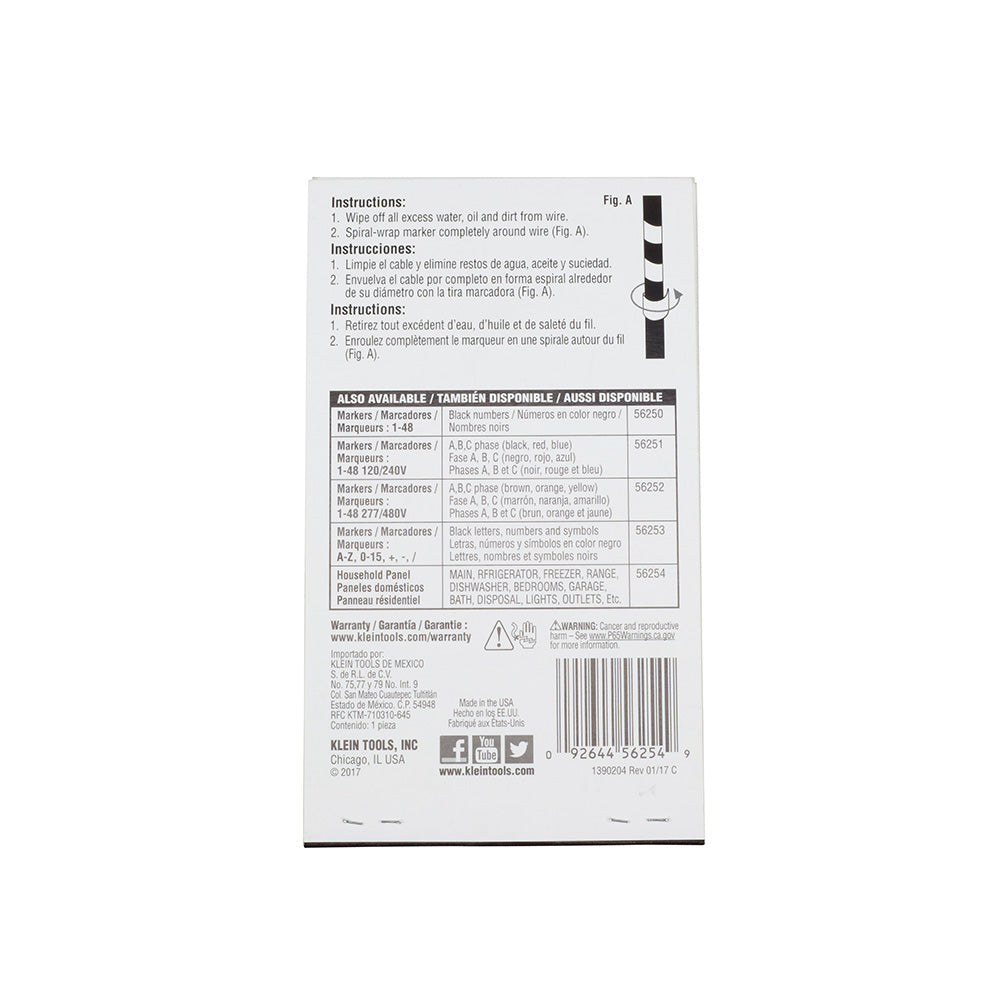 Wire Marker Book-Household Electrical Panel