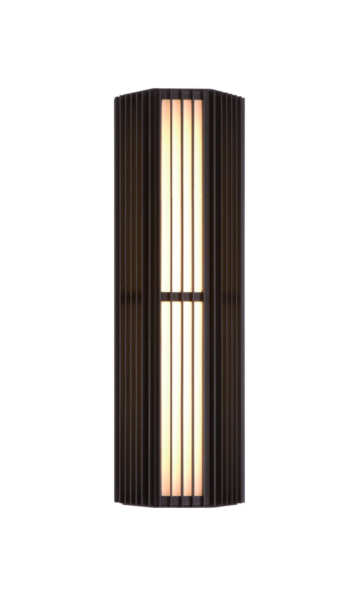 Eurofase Morton 18" LED Outdoor Wall Light, Sand Black with Clear Glass, front view