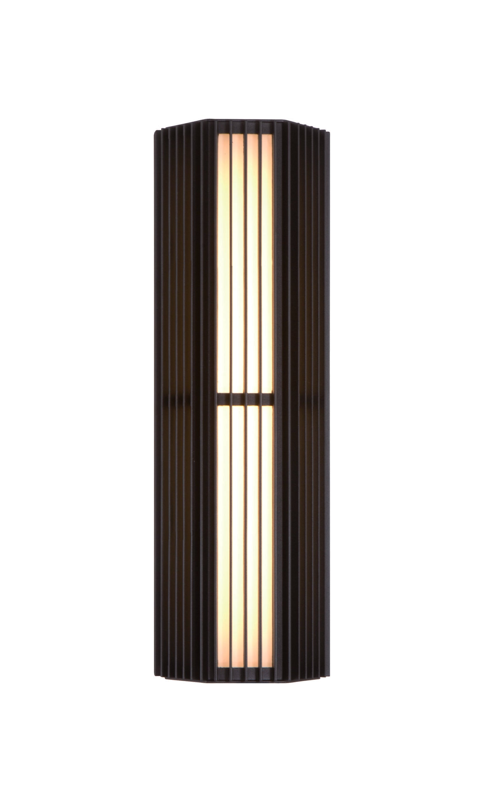 Eurofase Morton 18" LED Outdoor Wall Light, Sand Black with Clear Glass, front view