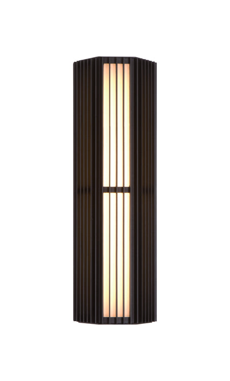 Eurofase Morton 18" LED Outdoor Wall Light, Sand Black with Clear Glass, front view