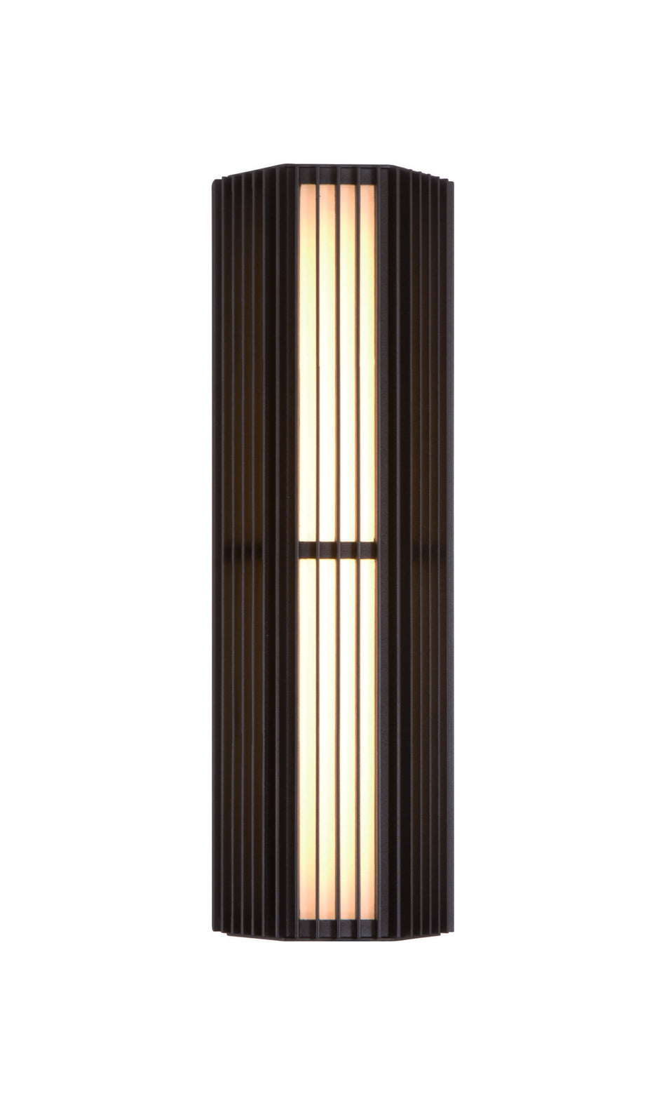 Eurofase Morton 18" LED Outdoor Wall Light, Sand Black with Clear Glass, front view