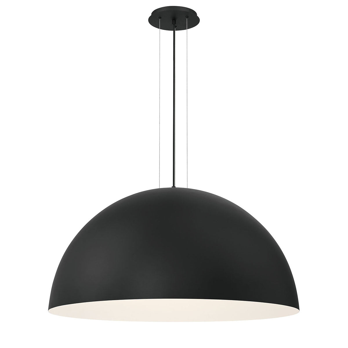 Eurofase Laverton 36" LED Chandelier, Matte Black with Black Steel, front view