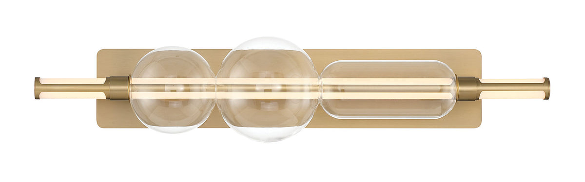 Eurofase Lucent 34" LED Vanity, Gold with Clear Glass, front view