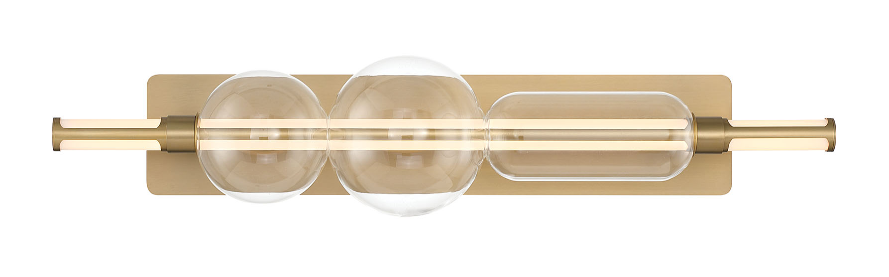Eurofase Lucent 34" LED Vanity, Gold with Clear Glass, front view