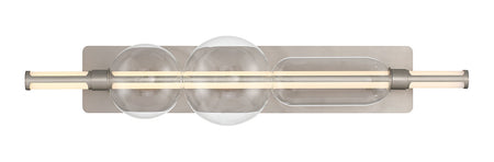 Eurofase Lucent 34" LED Vanity, Satin Nickel with Clear Glass, front view