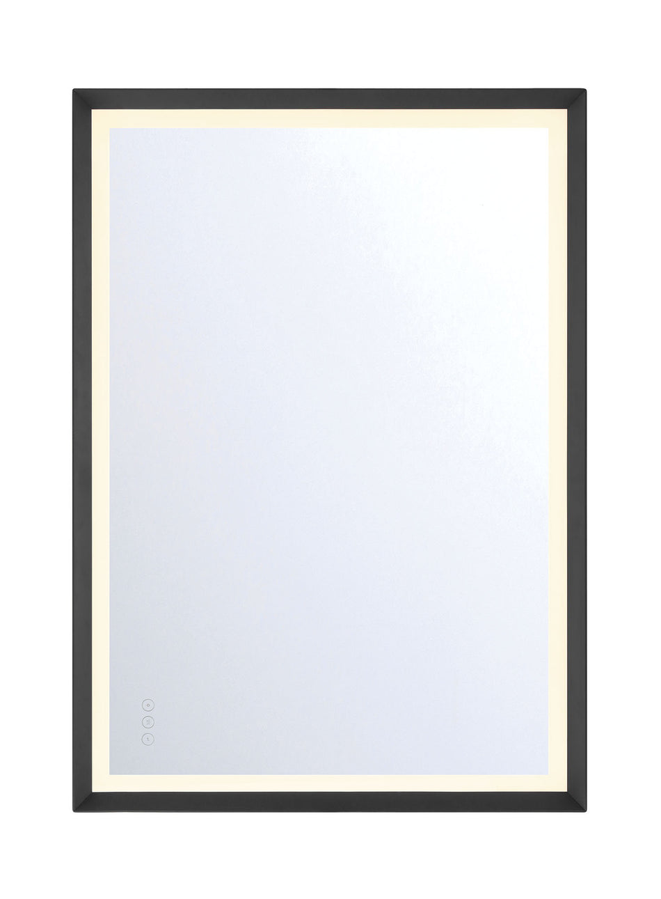 Eurofase Artell 30" x 42" LED Mirror, Brushed Black, front view
