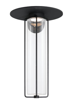 Eurofase Florin 21" Outdoor Wall Light, Sand Black with Clear Glass, front view