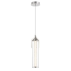 Eurofase Espada 20" LED Pendant, Polished Nickel with Clear Glass, front view