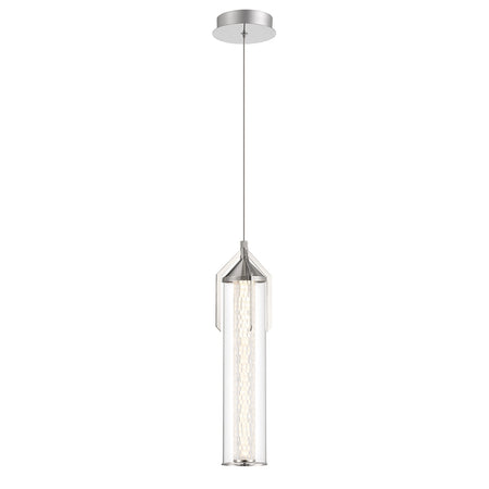 Eurofase Espada 20" LED Pendant, Polished Nickel with Clear Glass, front view