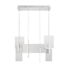 Eurofase Coburg 33" LED Chandelier, Anodized Silver, front view