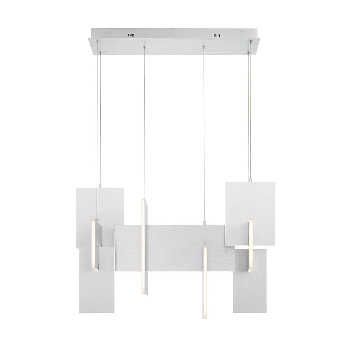 Eurofase Coburg 33" LED Chandelier, Anodized Silver, front view