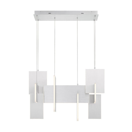 Eurofase Coburg 33" LED Chandelier, Anodized Silver, front view